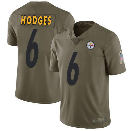 Youth Pittsburgh Steelers Football #6 Limited Olive Devlin Hodges 2017 Salute to Service Nike NFL Jersey